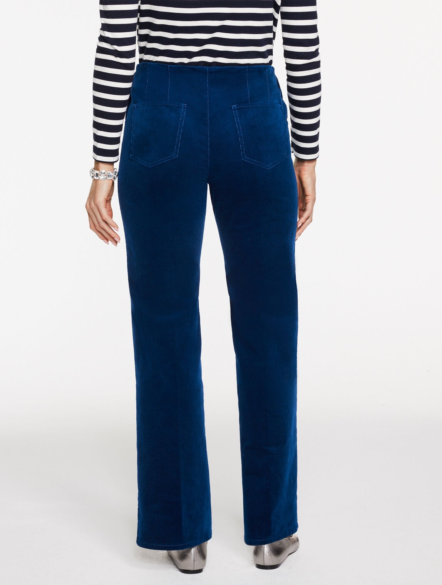 TROUSER LEG CORDUROY PULL-ON PANTS | Talbots online