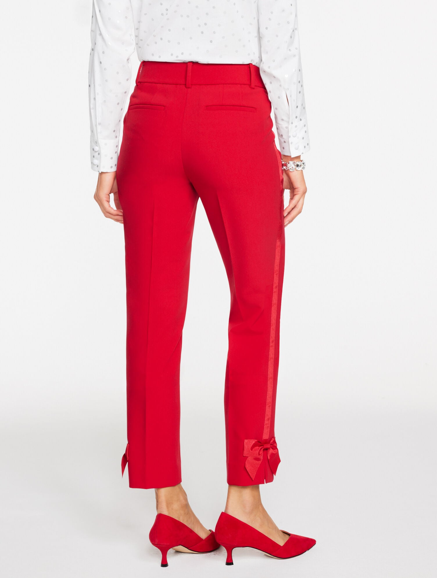 TALBOTS HAMPSHIRE LIGHTWEIGHT DOUBLE CLOTH STRAIGHT ANKLE PANTS - BOW | Talbots on sale