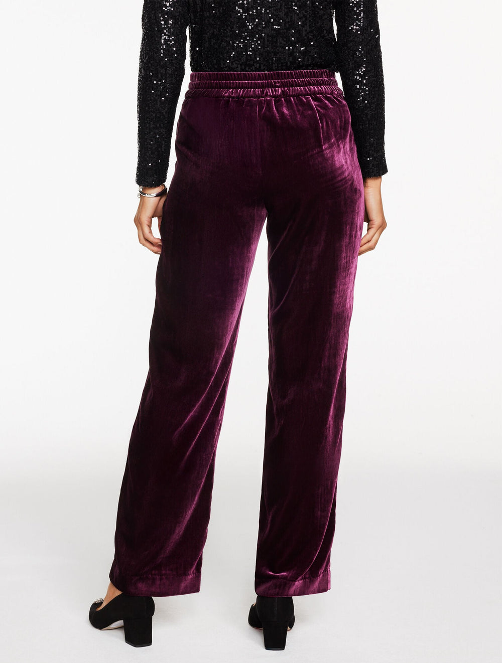 STRAIGHT LEG VELVET PULL-ON PANTS | Talbots outlet