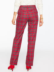 TALBOTS SOUTHAMPTON TAILORED STRETCH STRAIGHT LEG PANTS - CIDER PLAID | Talbots for sale