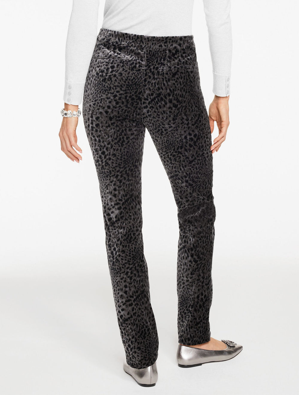 STRAIGHT LEG VELVETEEN PANTS - SWIRLY LEOPARD | Talbots sale