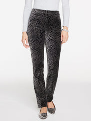 STRAIGHT LEG VELVETEEN PANTS - SWIRLY LEOPARD | Talbots sale