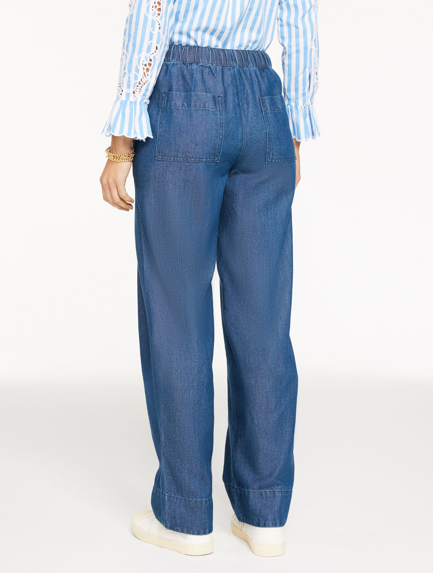 STRAIGHT LEG PULL-ON PANTS - REFINED DENIM | Talbots for sale