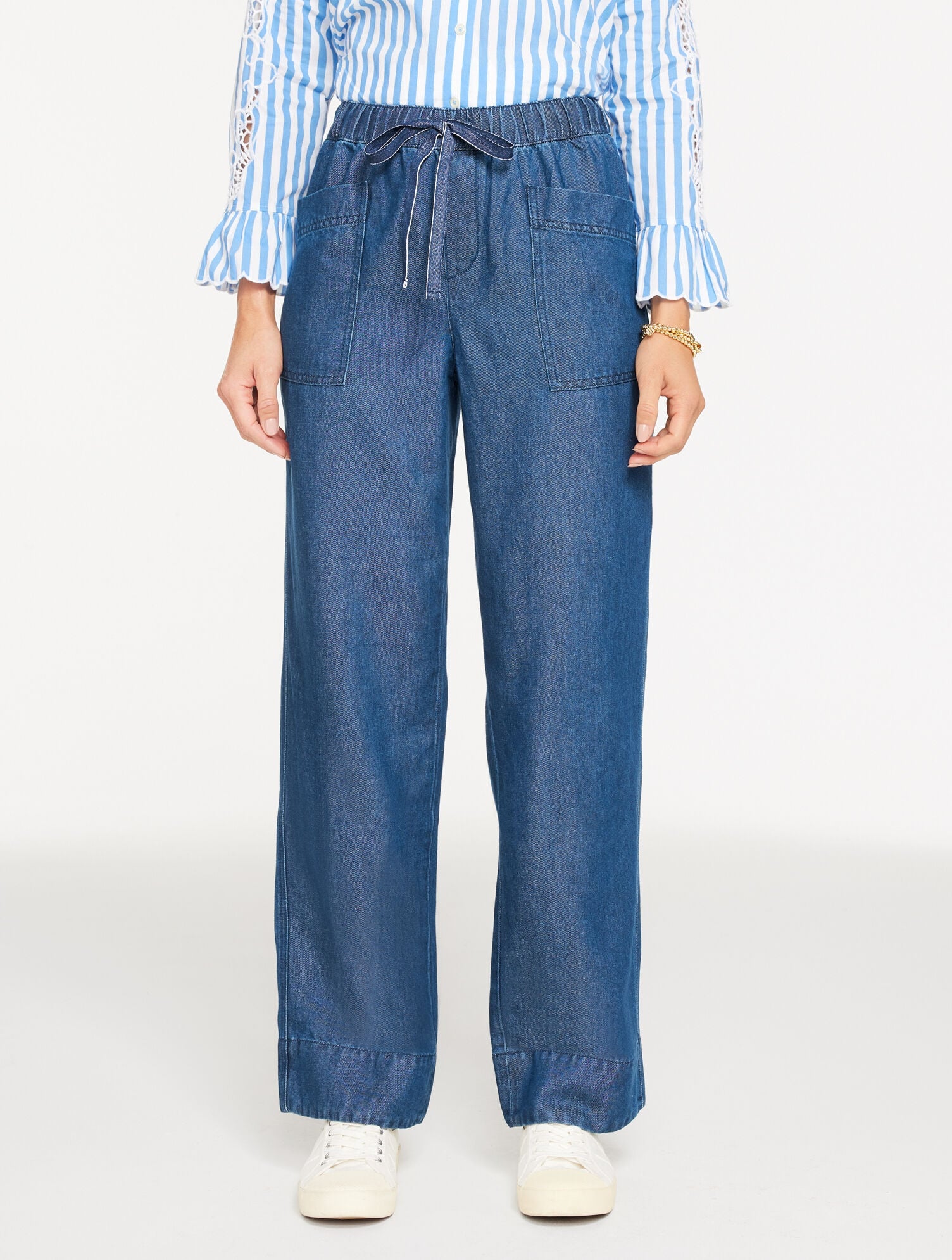 STRAIGHT LEG PULL-ON PANTS - REFINED DENIM | Talbots for sale