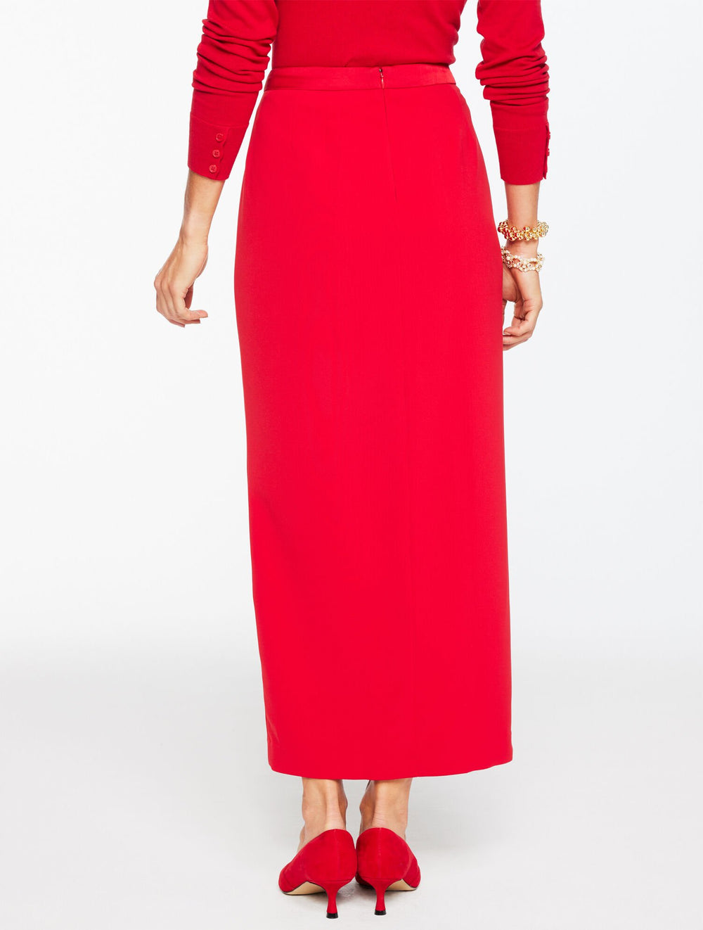 POLISHED CREPE TUXEDO MAXI SKIRT | Talbots for sale