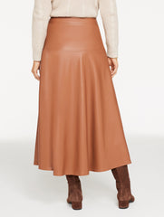 FAUX LEATHER FIT & FLARE SKIRT | Talbots US