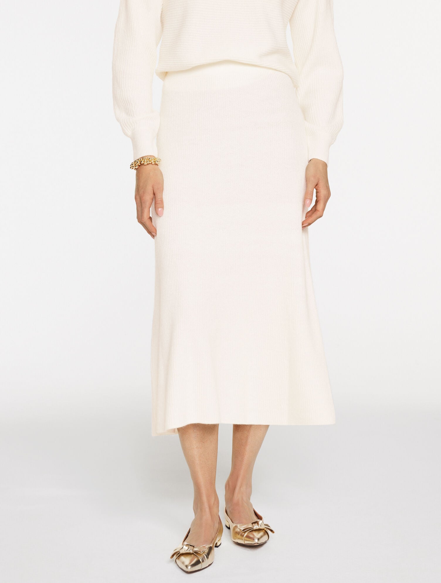 RIBBED FIT & FLARE MIDI SKIRT | Talbots online
