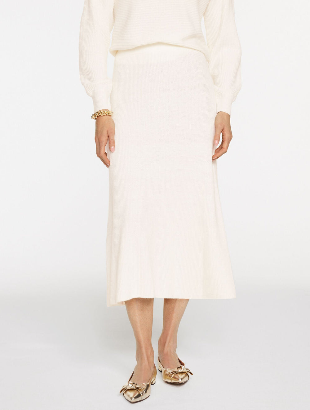 RIBBED FIT & FLARE MIDI SKIRT | Talbots online