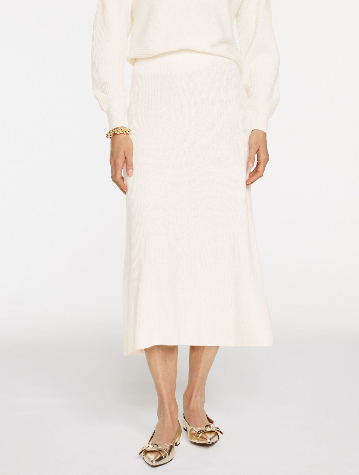 RIBBED FIT & FLARE MIDI SKIRT | Talbots online