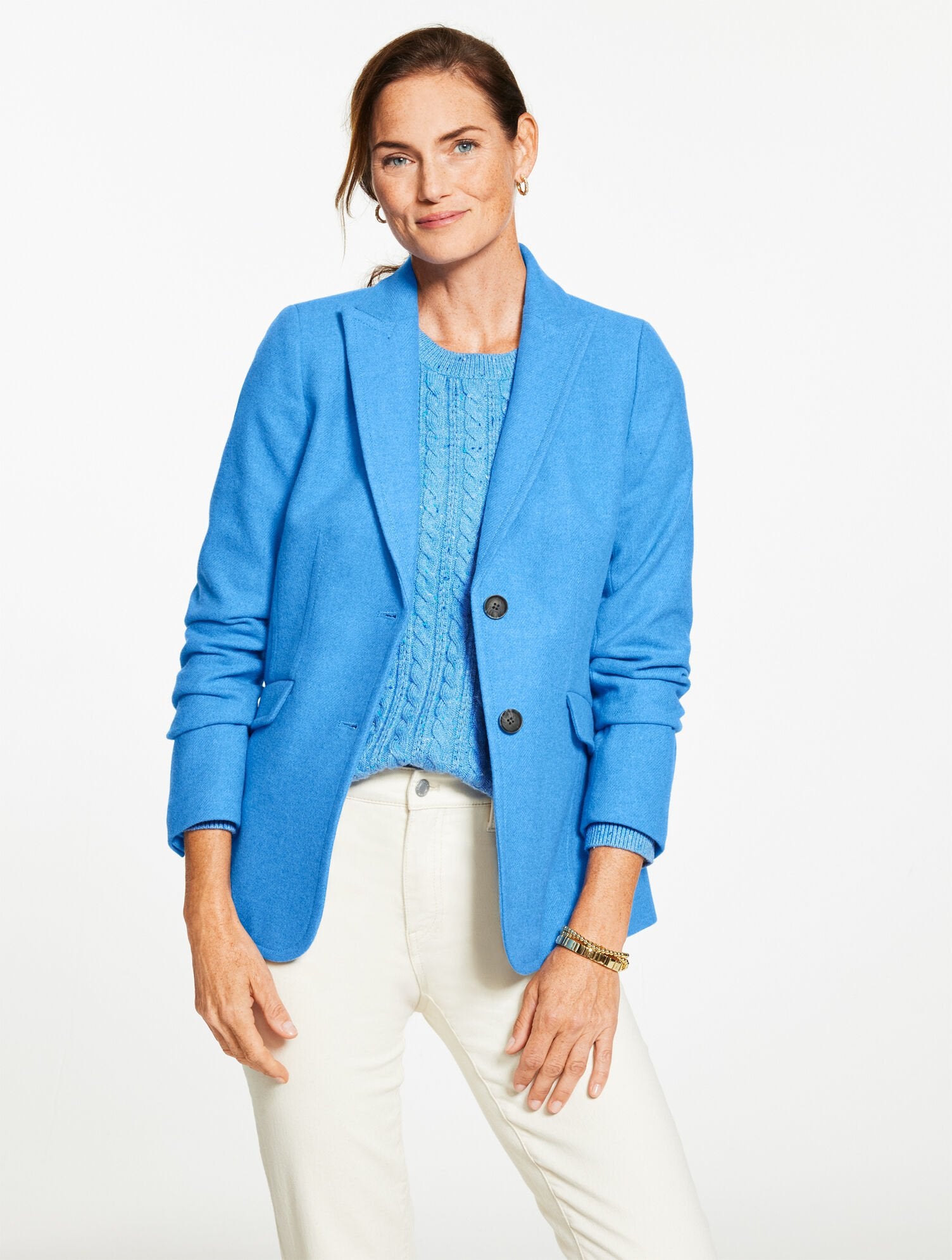 CLASSIC SHETLAND BLAZER - POND BLUE | Talbots on sale