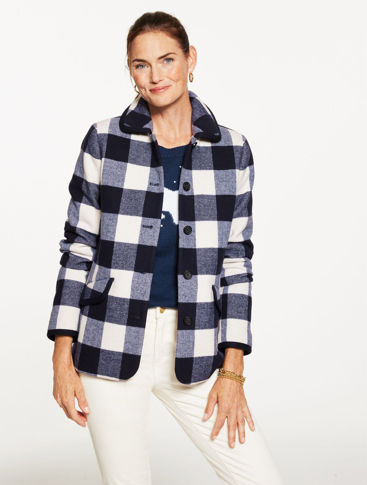 BUFFALO CHECK TIPPED JACKET | Talbots on sale