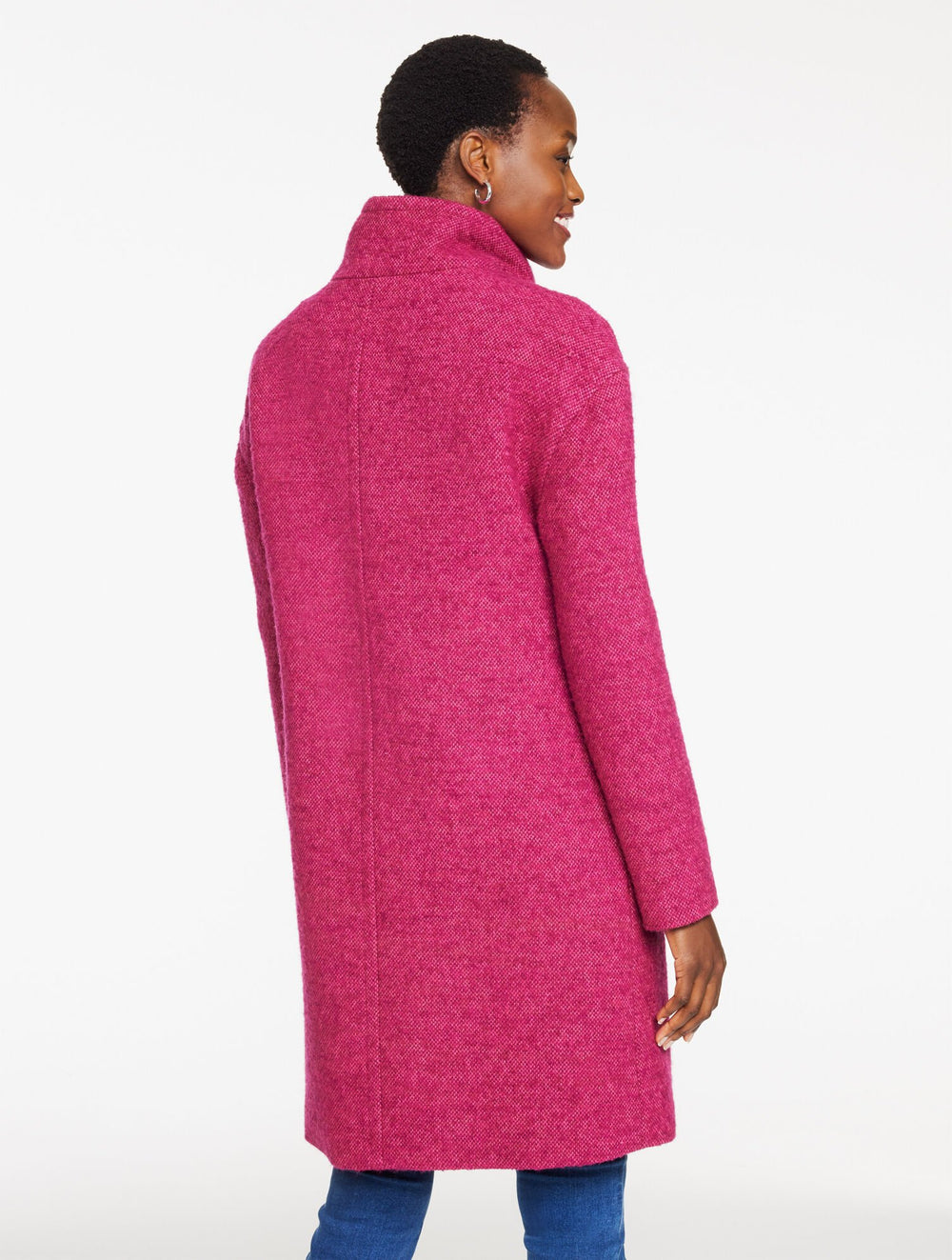 TEXTURED DOUBLE BREASTED COAT | Talbots discount