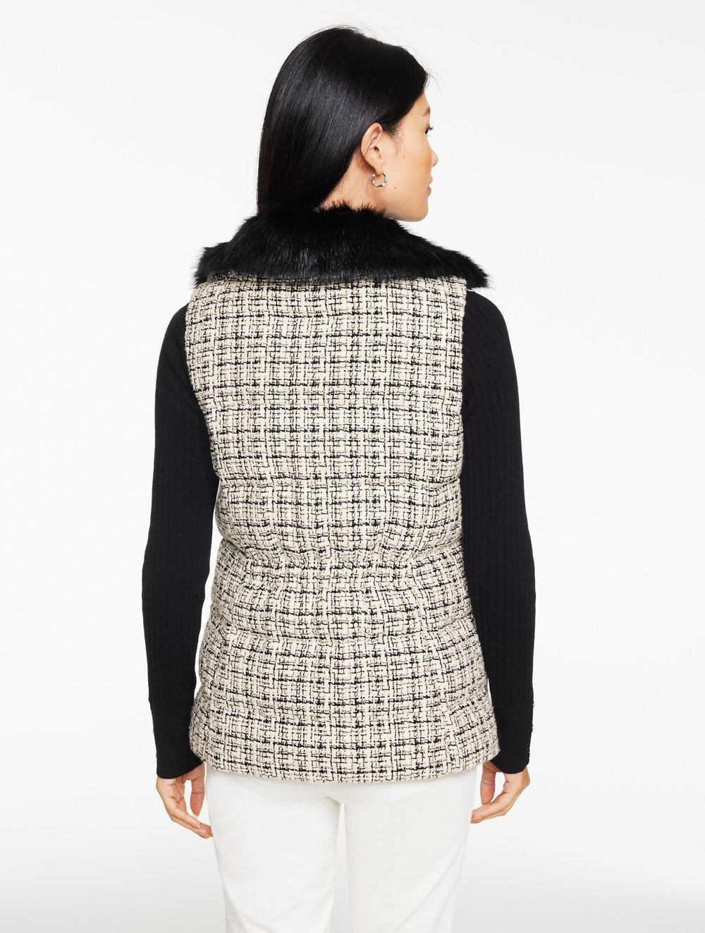 TWEED KNIT PUFFER VEST | Talbots sale