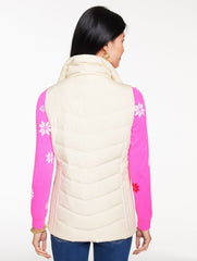 FAUX FUR COLLAR DOWN PUFFER VEST | Talbots sale