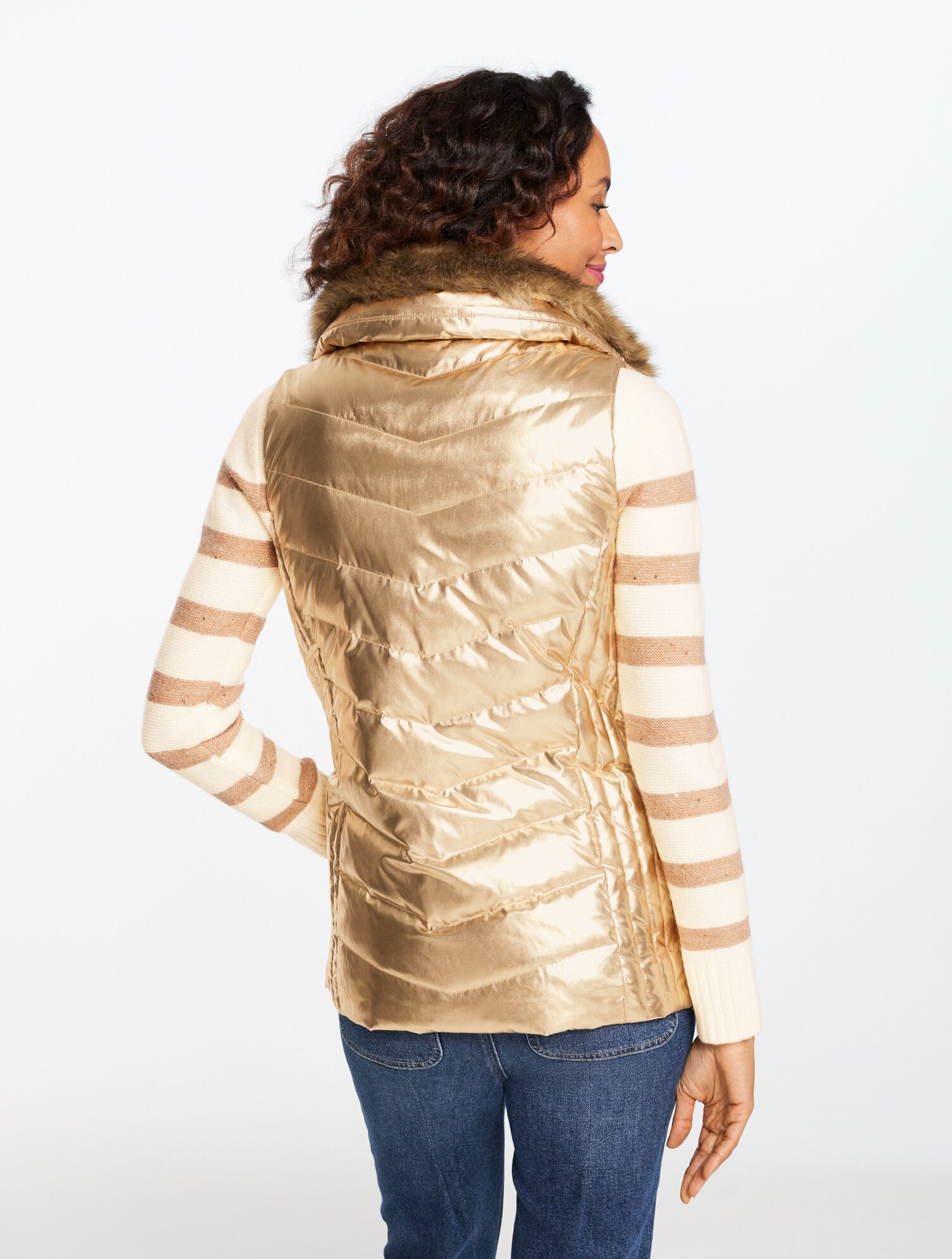 QUILTED PUFFER VEST - METALLIC | Talbots outlet