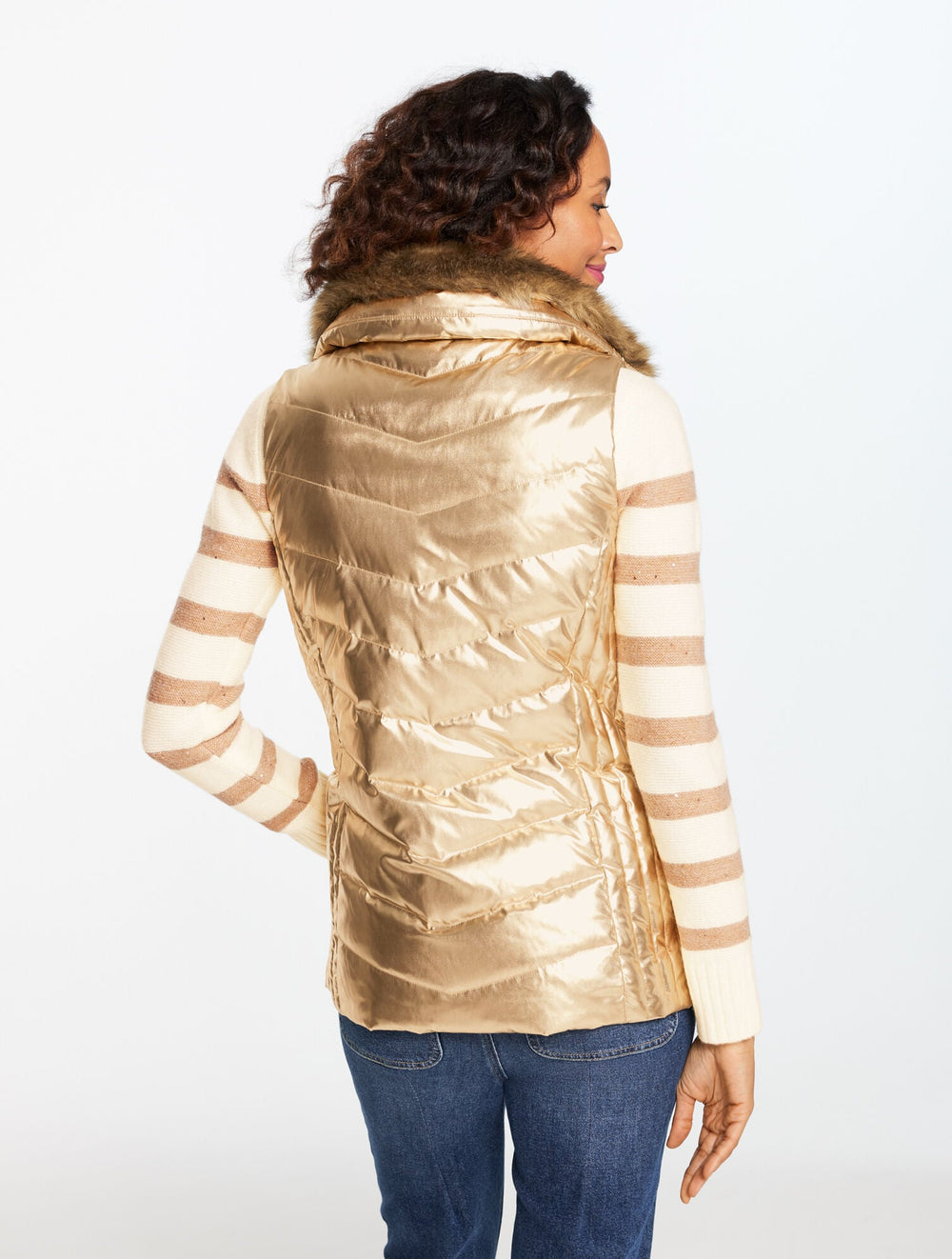 QUILTED PUFFER VEST - METALLIC | Talbots outlet