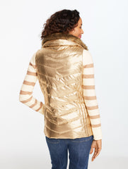 QUILTED PUFFER VEST - METALLIC | Talbots outlet