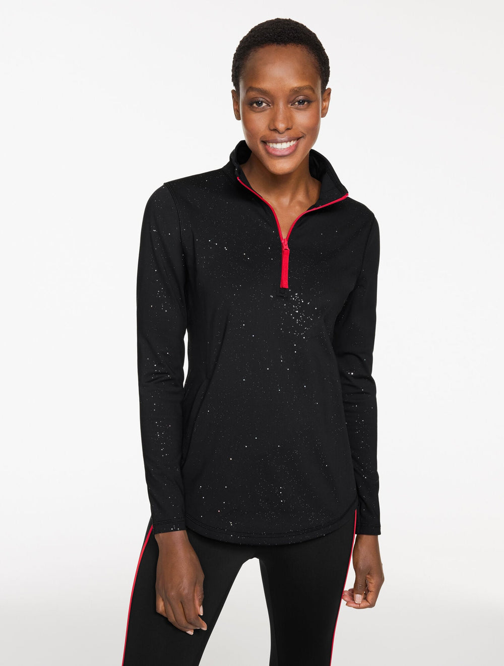 LUXE FLEECEBACK HALF-ZIP PULLOVER - GLEAMING DOTS | Talbots for sale