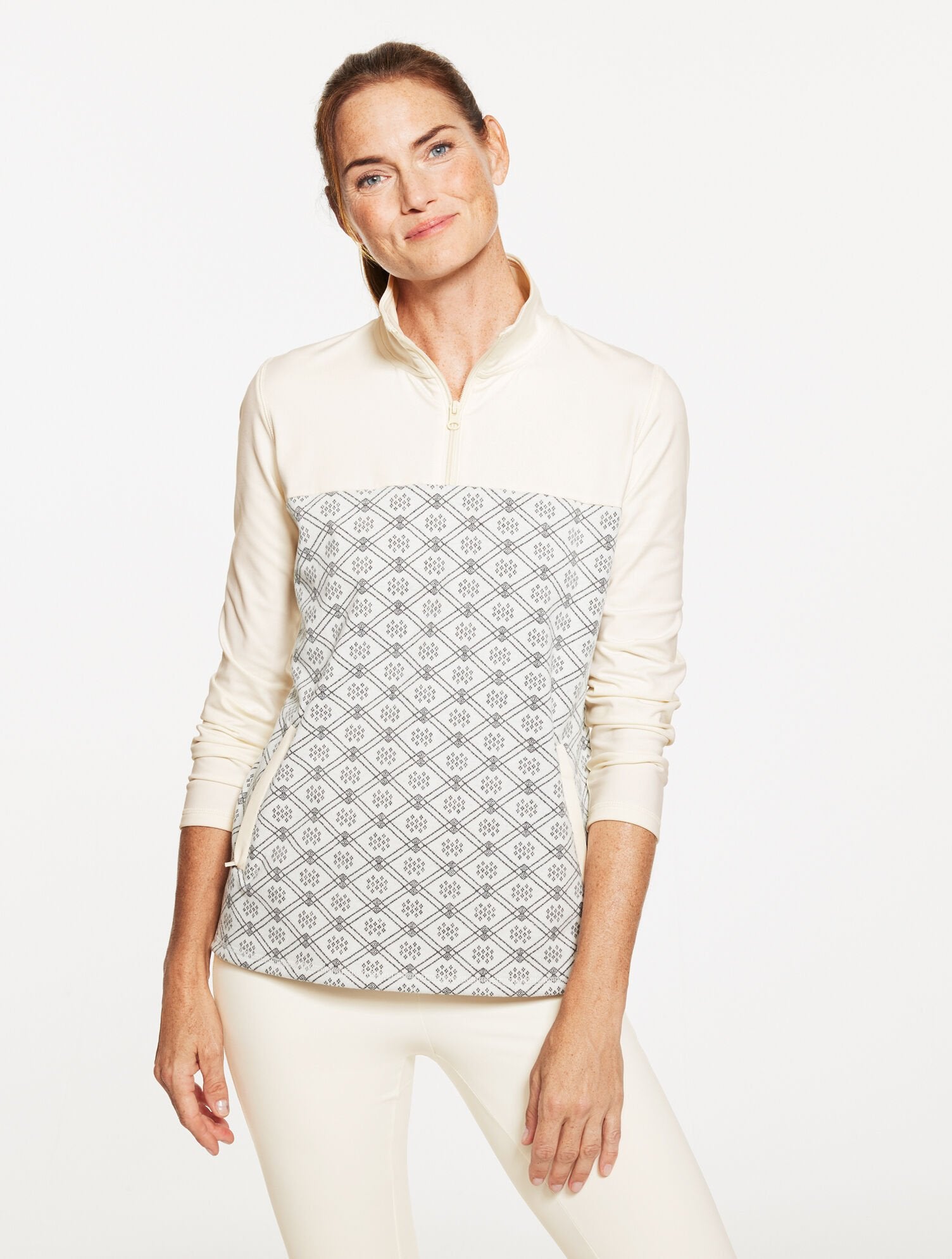 HALF-ZIP PULLOVER - ALPINE JACQUARD | Talbots on sale