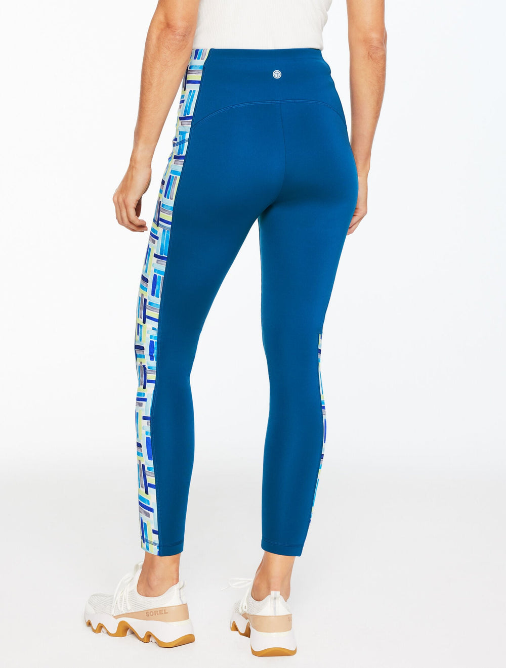 SPORT FLEECEBACK LEGGINGS - WATERCOLOR GEO | Talbots outlet