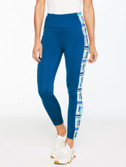 SPORT FLEECEBACK LEGGINGS - WATERCOLOR GEO | Talbots outlet