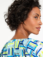 SPORT FLEECEBACK CREWNECK TEE - WATERCOLOR GEO | Talbots near me
