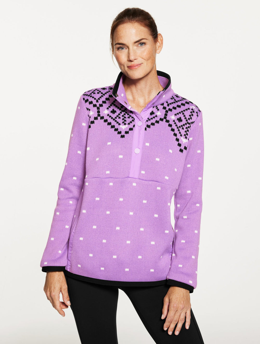 SHERPA MOCKNECK PULLOVER - DIAMOND FAIR ISLE | Talbots sale