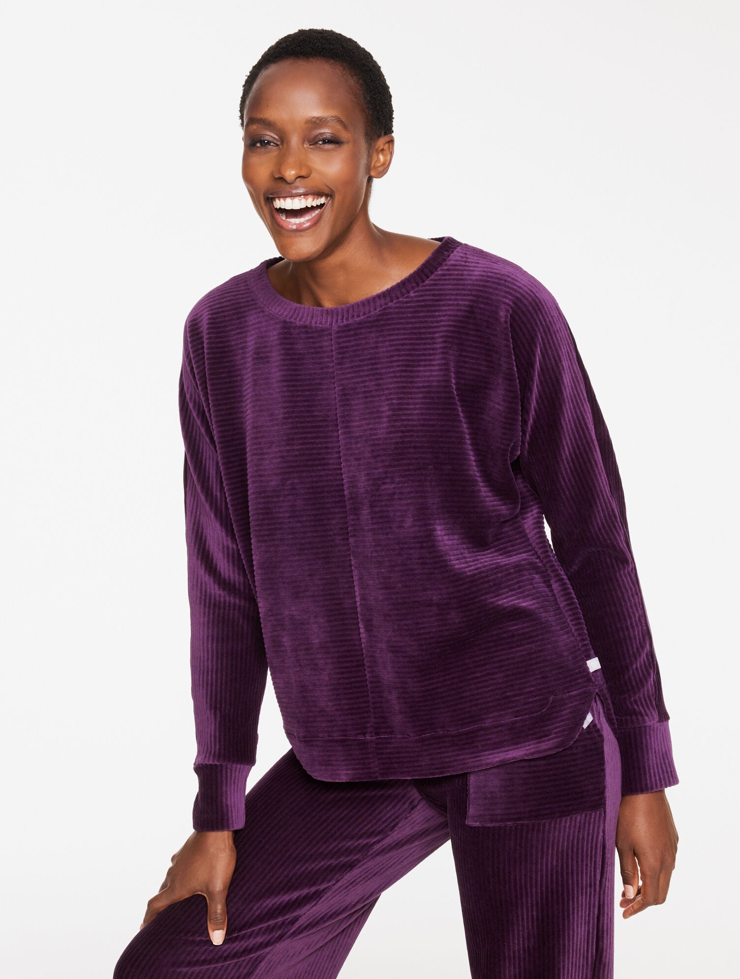 SKY LOUNGE VELOUR DOLMAN SLEEVE PULLOVER | Talbots outlet