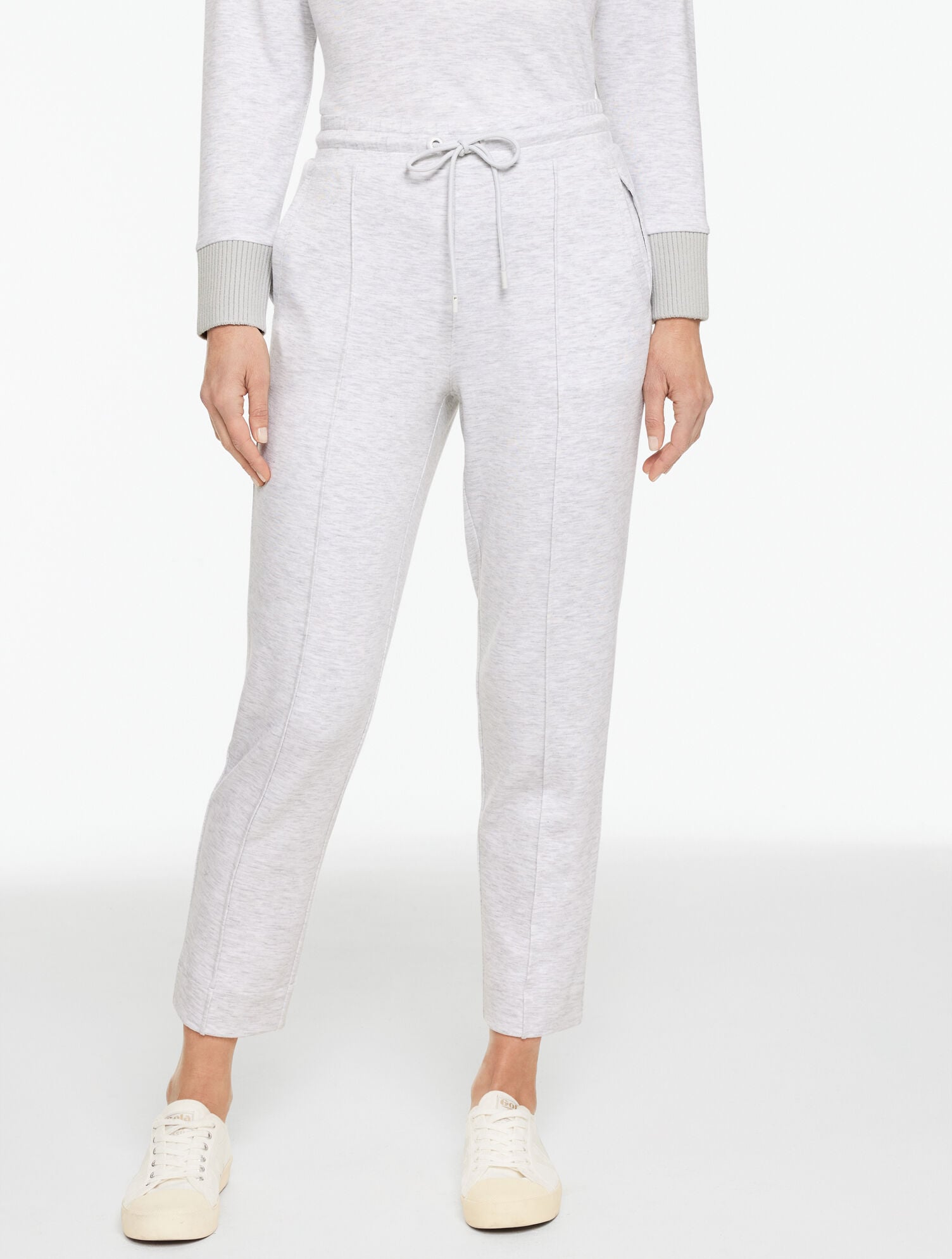AIRKNIT STRETCH TAPERED LEG PANTS - HEATHERED | Talbots sale