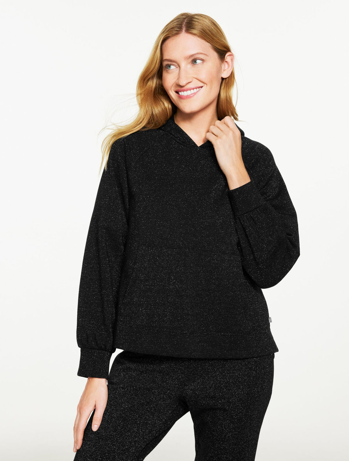 BRUSHED METALLIC HOODIE | Talbots discount