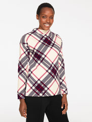 CLASSIC FRENCH TERRY MOCKNECK PULLOVER - CHILLY PLAID | Talbots discount