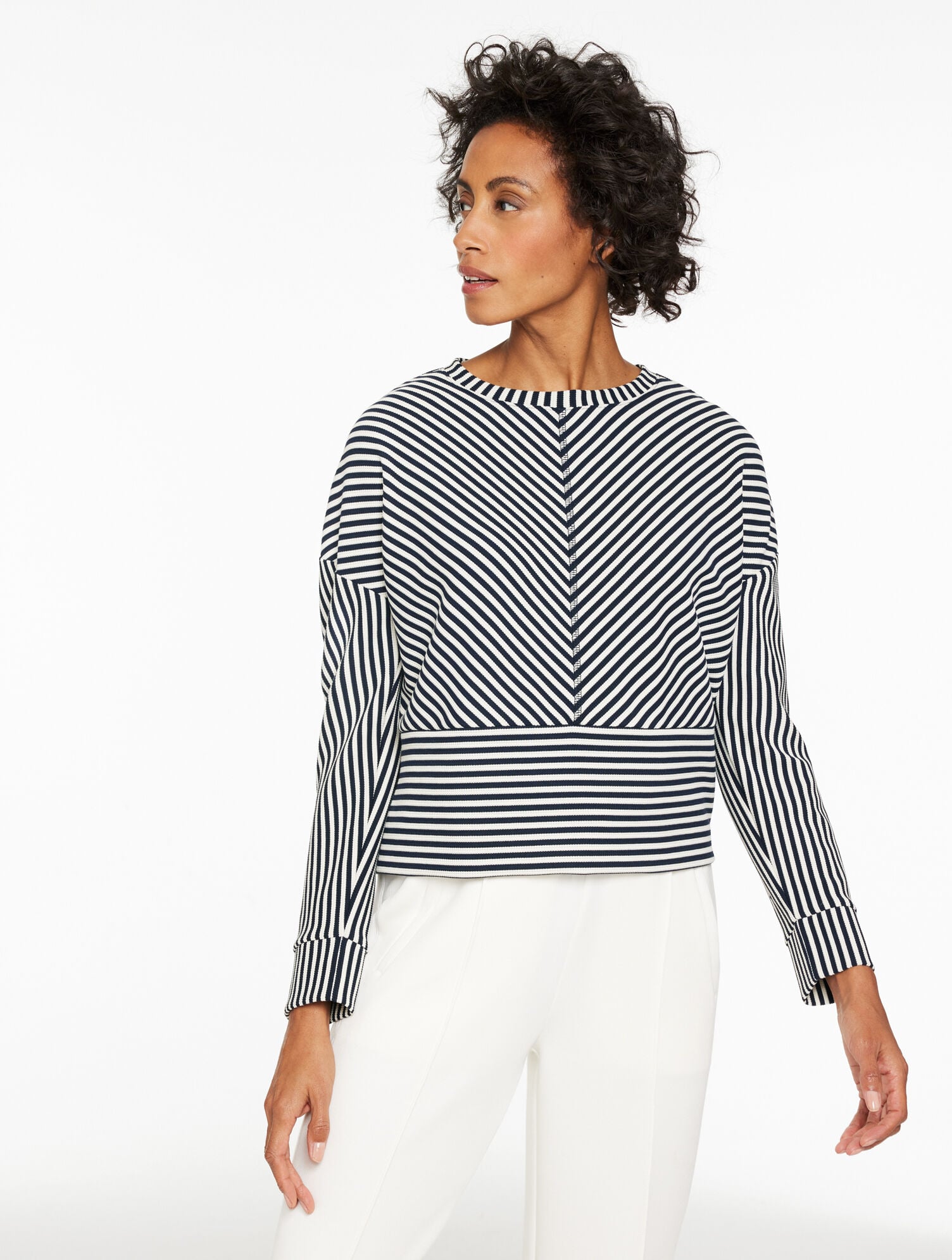 CREWNECK PULLOVER - RESOLUTION STRIPE | Talbots outlet