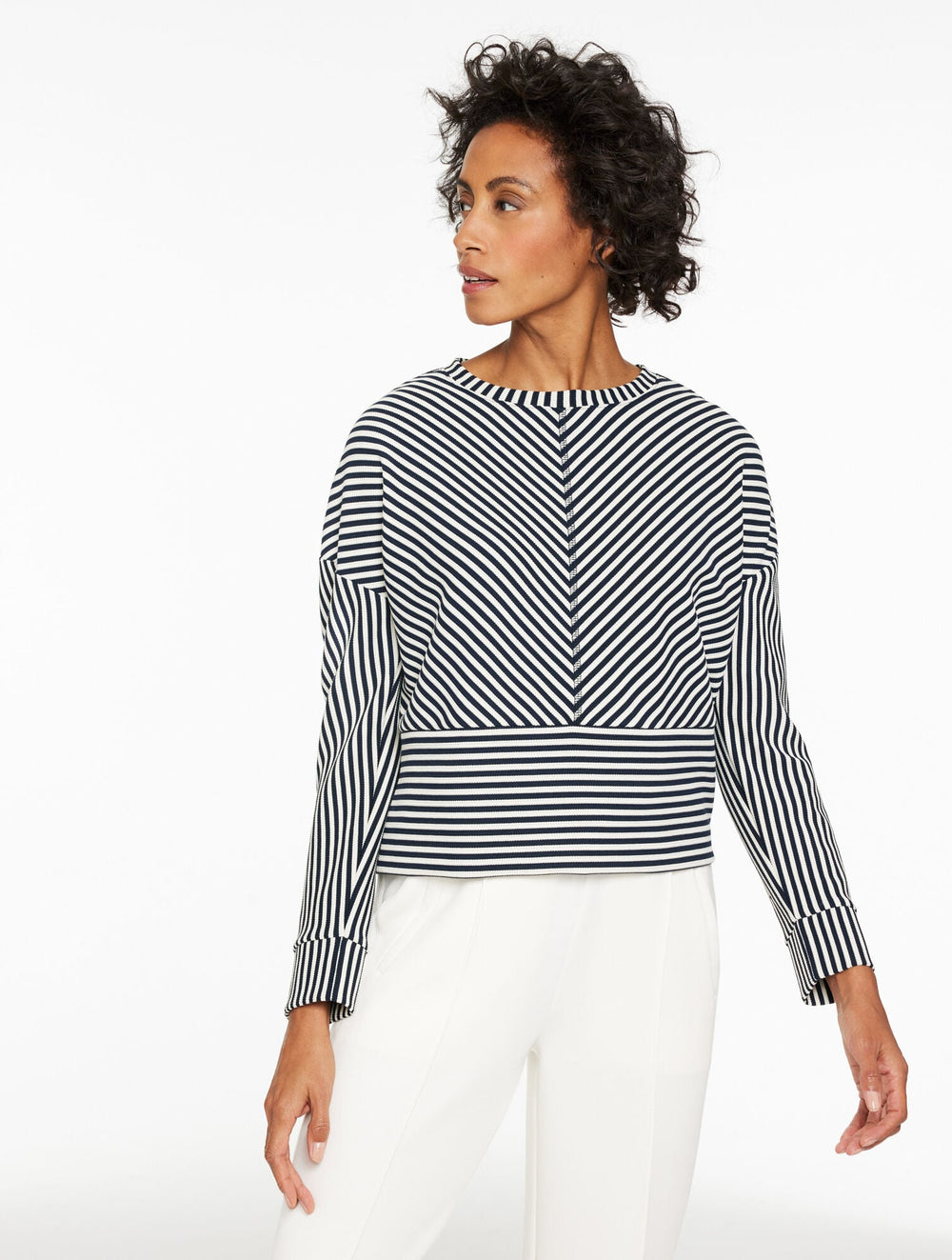 CREWNECK PULLOVER - RESOLUTION STRIPE | Talbots outlet