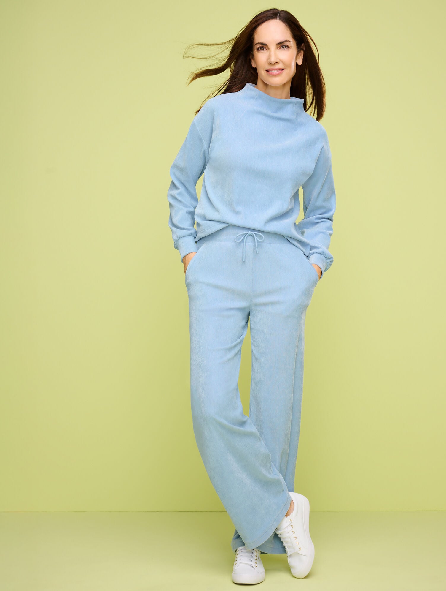 VELOUR WIDE LEG PANTS | Talbots on sale