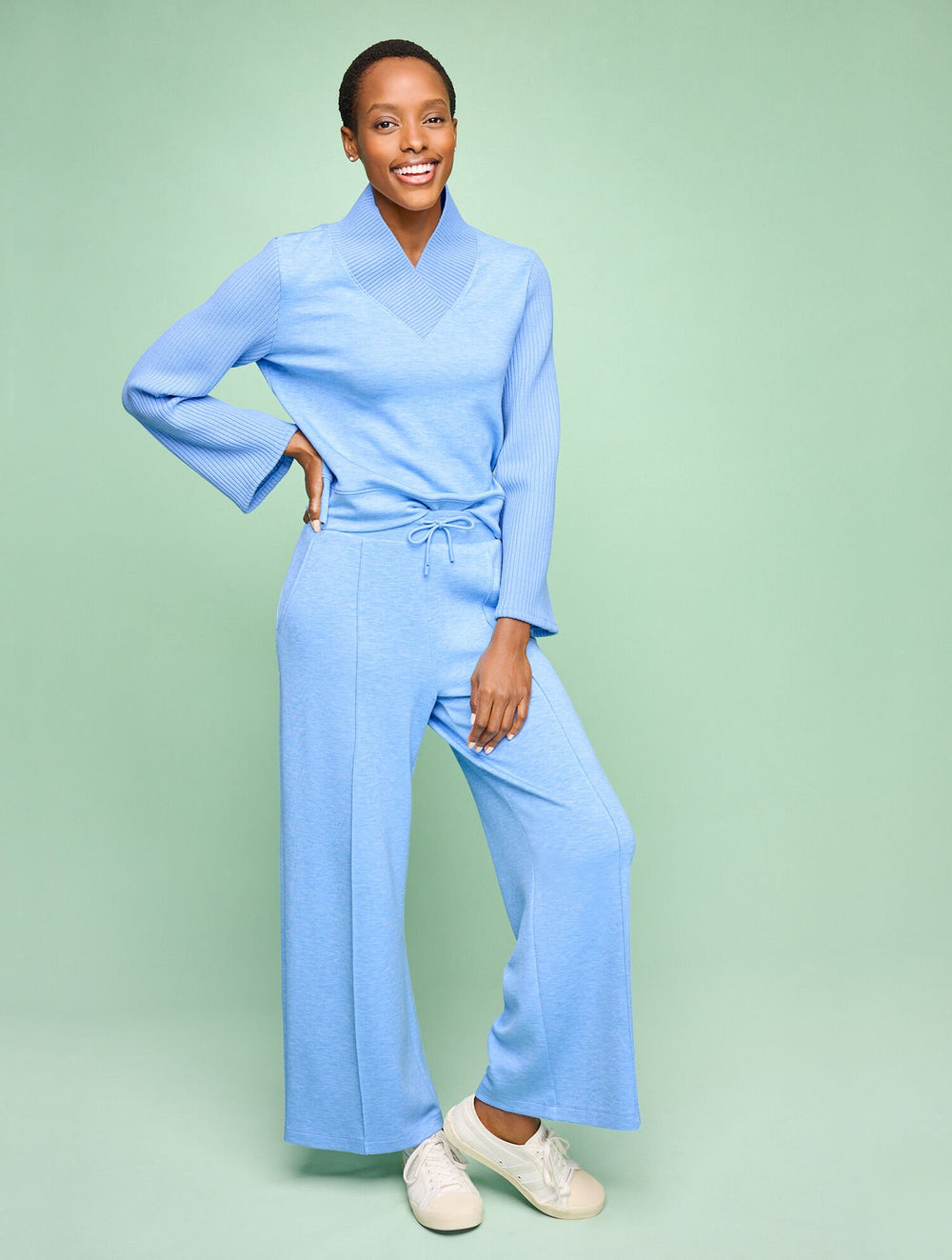 AIRKNIT STRETCH WIDE LEG PANTS | Talbots sale