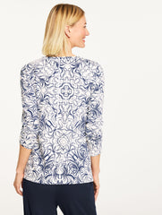 SUPERSOFT JERSEY CREWNECK TEE - SKETCHED MEDALLION | Talbots for sale