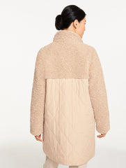 LONG QUILTED SHERPA JACKET | Talbots on sale