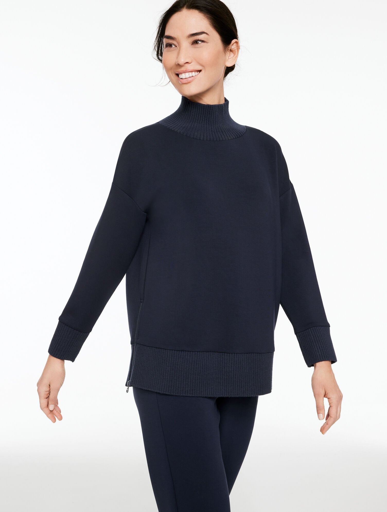 AIRKNIT STRETCH TURTLENECK TUNIC PULLOVER | Talbots US