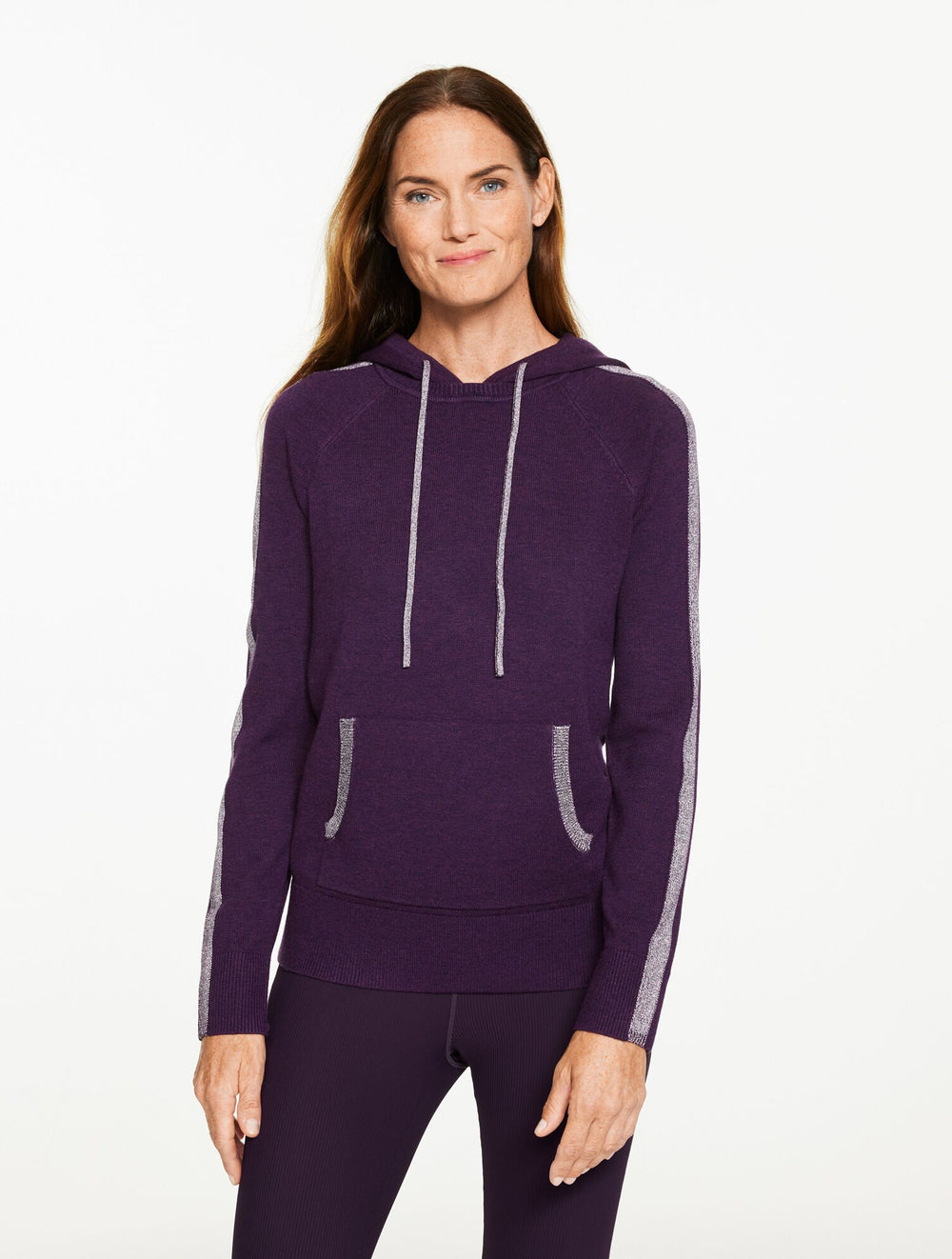 METALLIC HOODED SWEATER | Talbots for sale