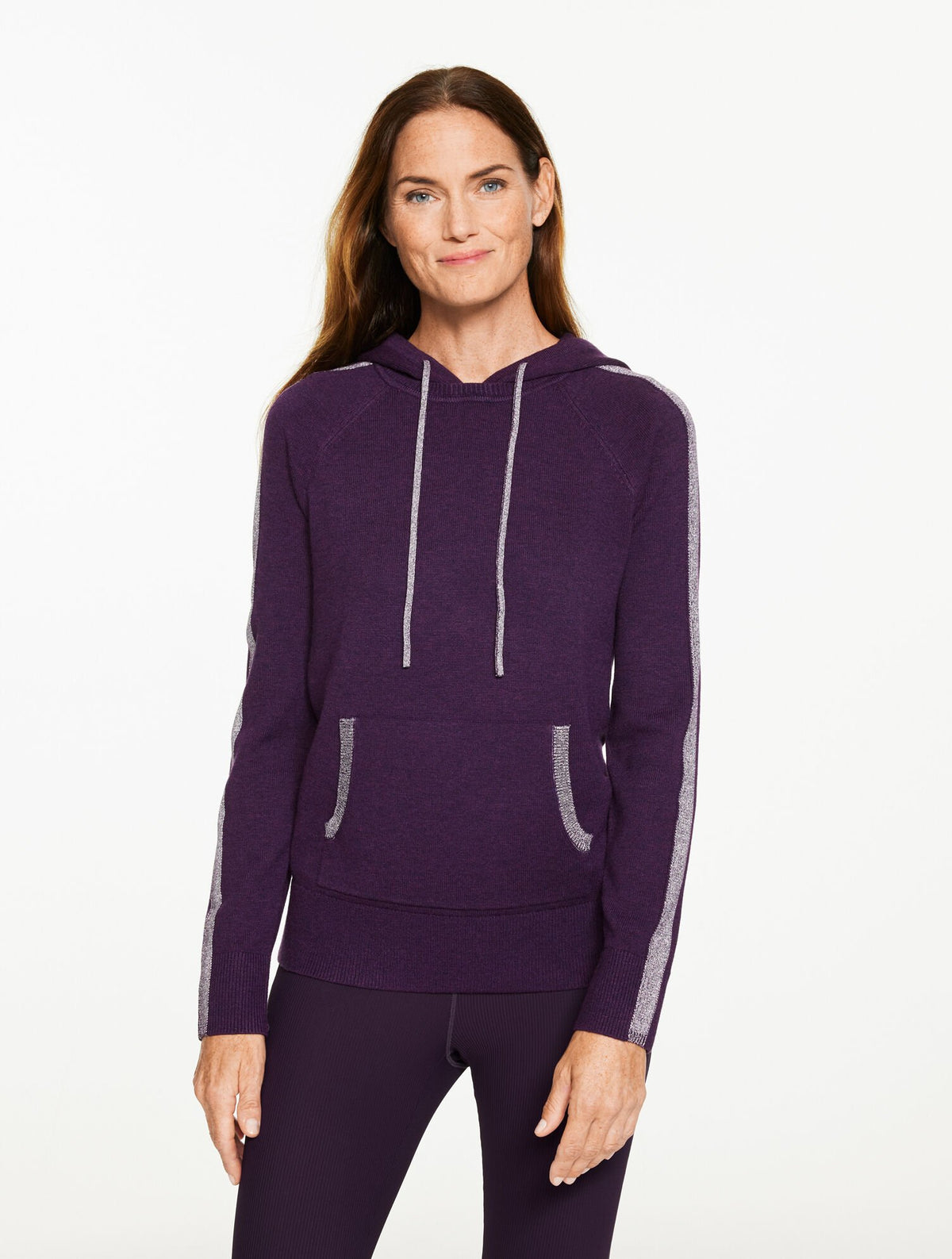 METALLIC HOODED SWEATER | Talbots for sale