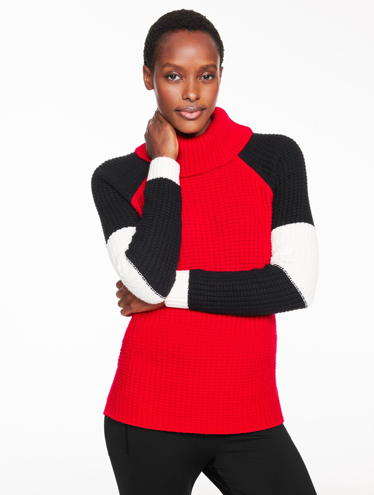 SOFT WAFFLE KNIT TURTLENECK SWEATER | Talbots sale
