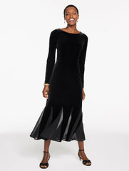 VELOUR FIT & FLARE MAXI DRESS | Talbots discount