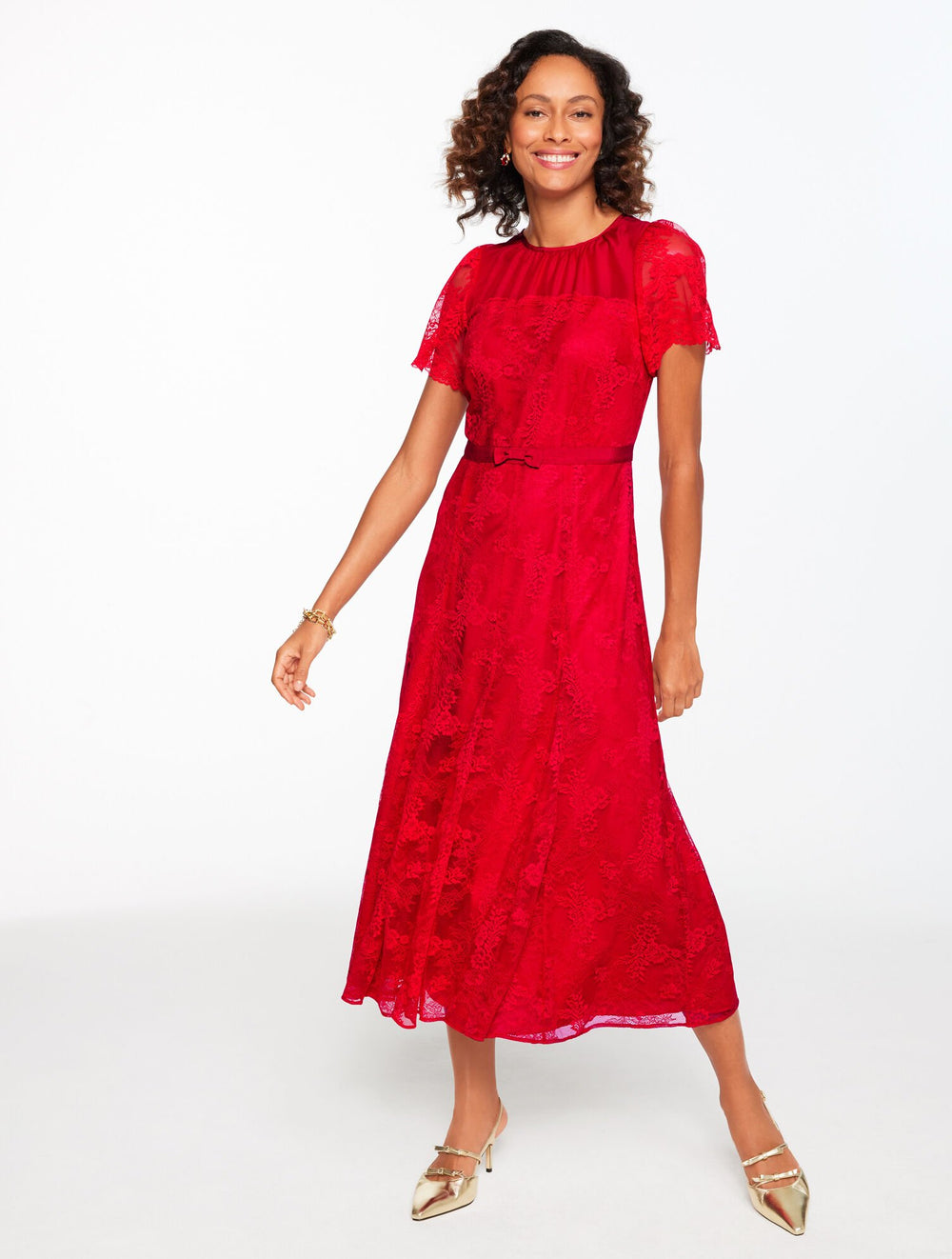 CHANTILLY LACE FIT & FLARE MIDI DRESS | Talbots online