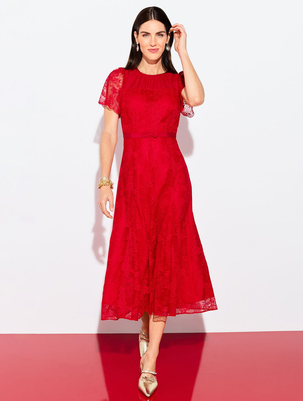 CHANTILLY LACE FIT & FLARE MIDI DRESS | Talbots online