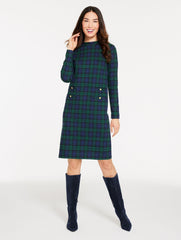 MOCKNECK SHIFT DRESS - BEDFORD BLACK WATCH | Talbots outlet