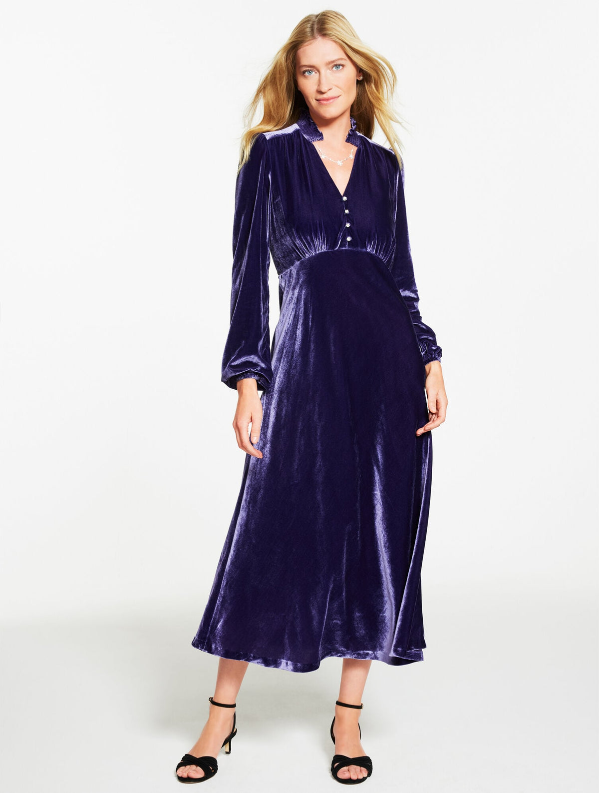 VELVET FIT & FLARE MIDI DRESS | Talbots near me