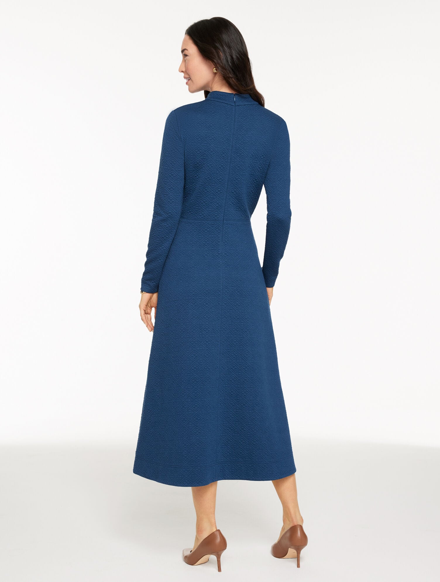 DIAMOND JACQUARD FIT & FLARE DRESS | Talbots discount