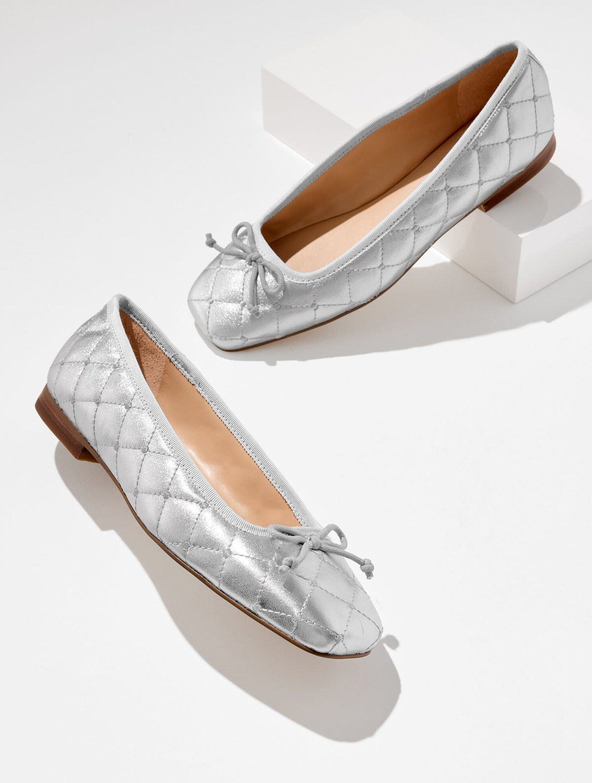 CARRINGTON QUILTED NAPPA BALLET FLATS - METALLIC | Talbots US
