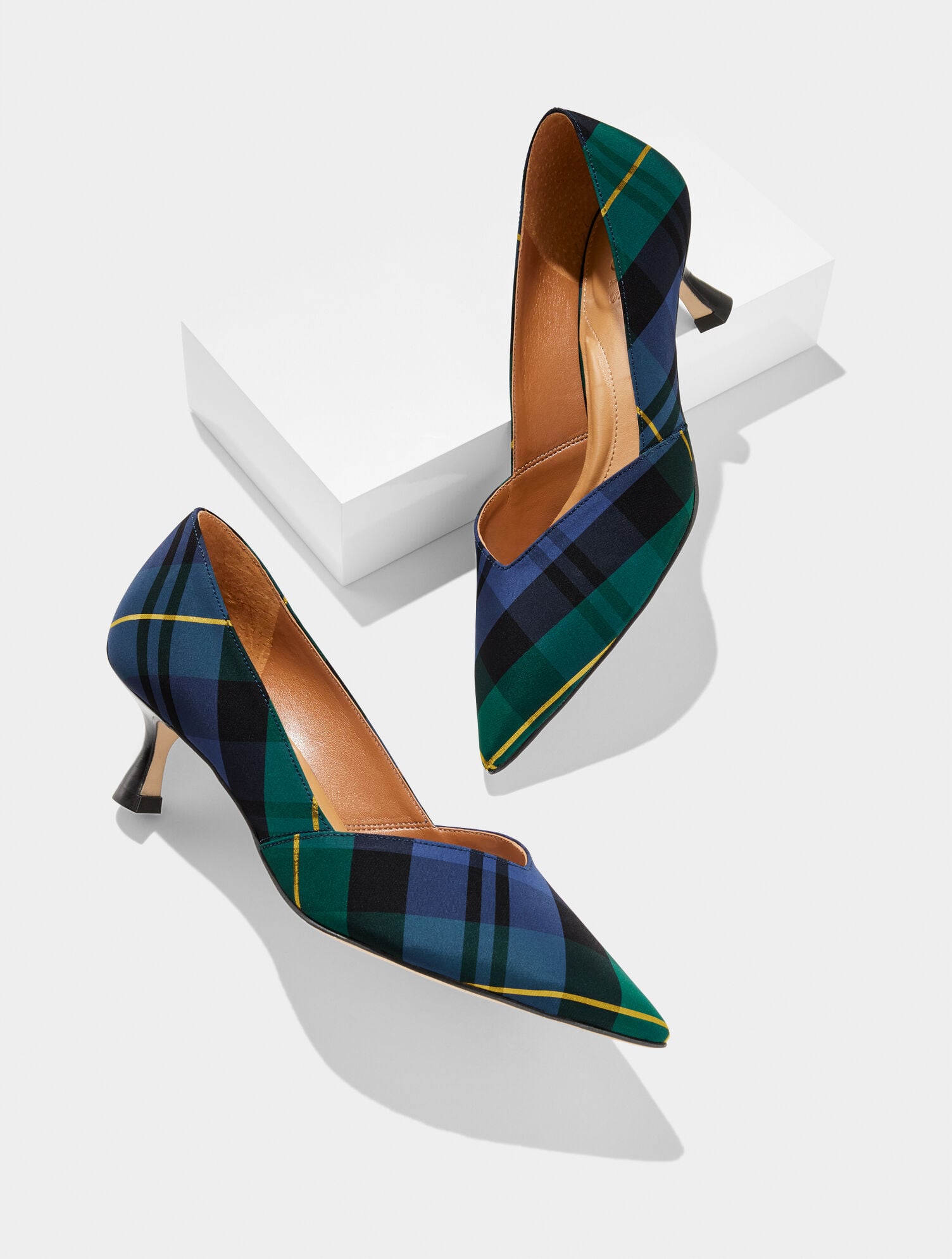 EMBER KITTEN HEEL PUMPS - SLOANE TARTAN | Talbots on sale