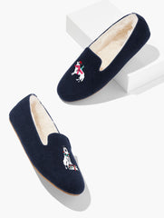 FIRESIDE EMBELLISHED FLANNEL SLIPPERS - DOG | Talbots sale